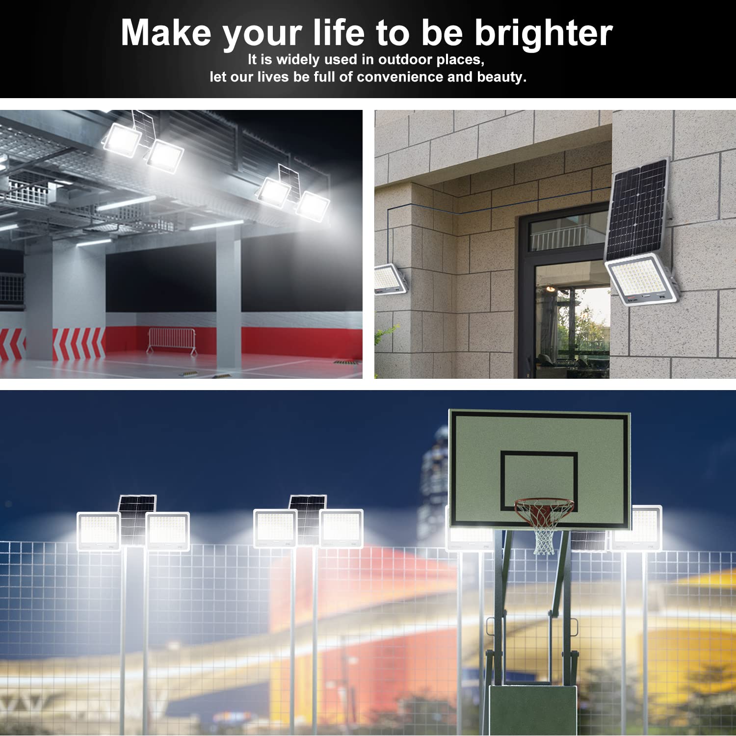 20000mAh 300W Solar LED Flood Lights Set - Dimmable 3000K-7000K Outdoor Lighting with Remote Control & Lightning Protection | IP66 Waterproof, Dusk to Dawn Sensor | Perfect for Barn, Pool, Garage, Yard & Patio Security Lighting