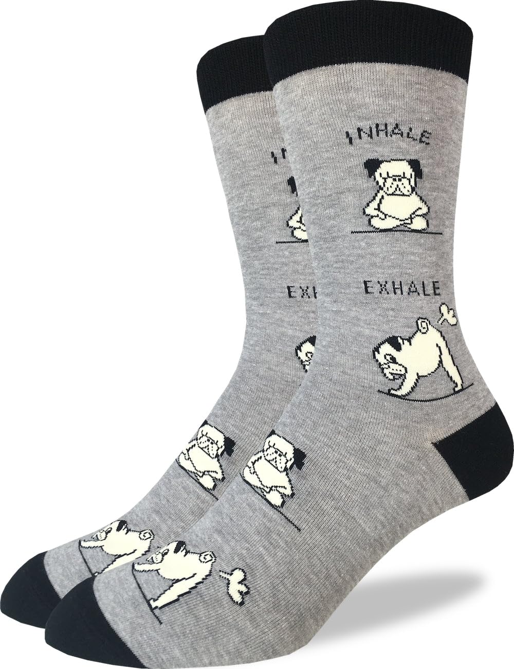 Good Luck Sock Men's Novelty Dog Print Crew Socks - Fun & Comfortable Cotton Socks for Dog Lovers - Perfect Gift for Pet Owners, Casual Wear & Dog-Themed Events