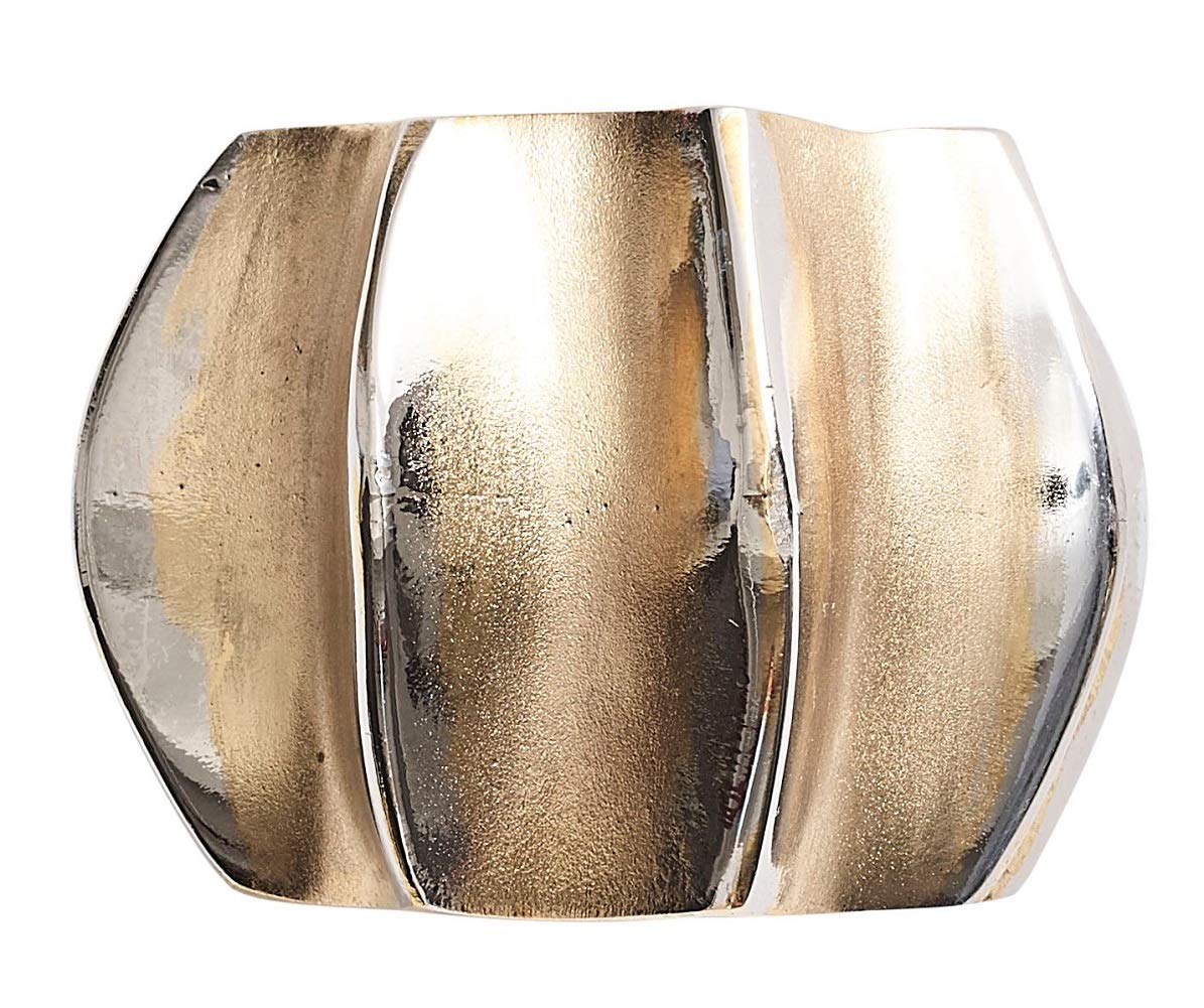 Kim Seybert Desert Napkin Rings - Set of 4 in Gold & Silver - Elegant Table Setting for Dinner Parties & Holiday Decor