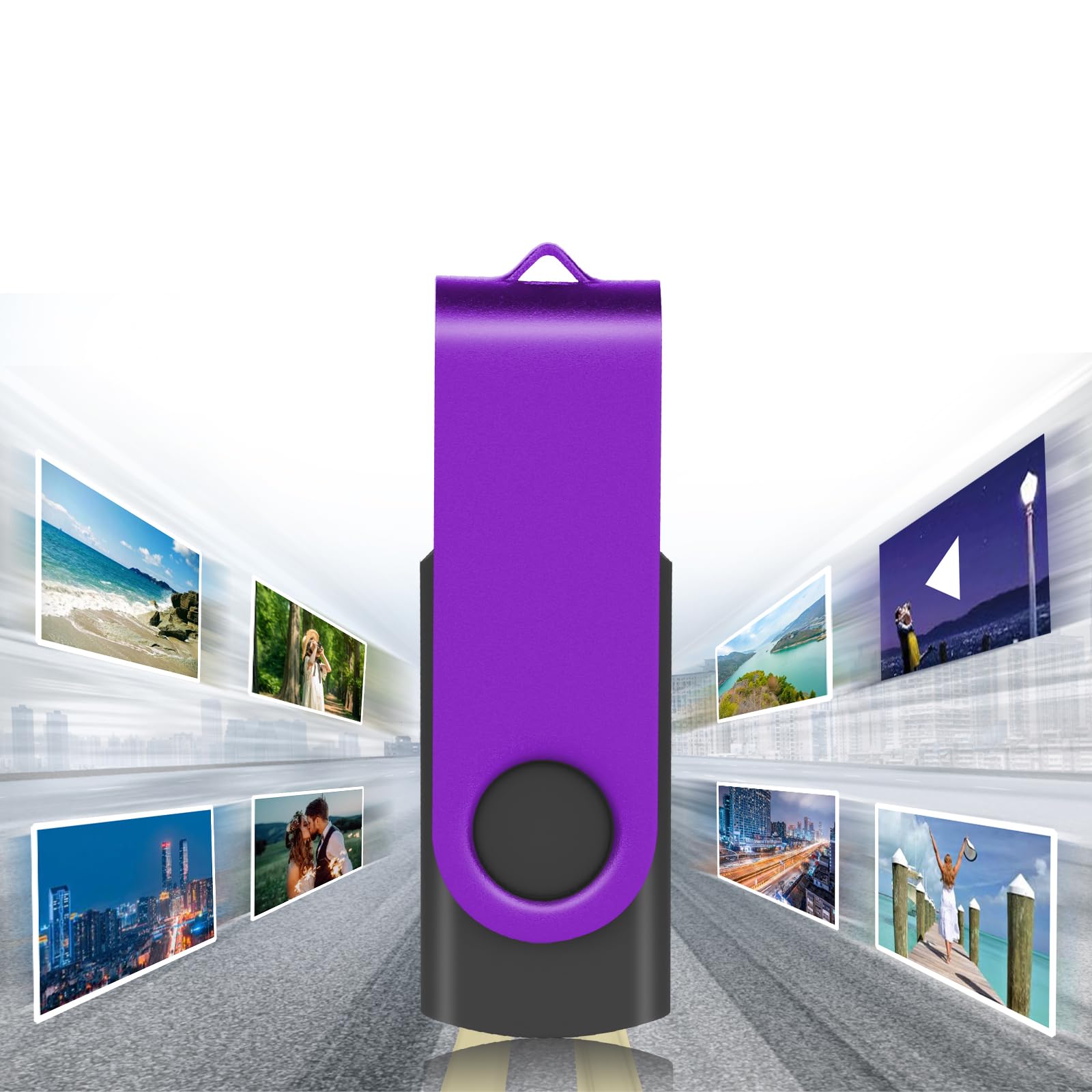 EASTBULL 128MB USB 2.0 Flash Drives 20-Pack with Lanyards - Bulk Colorful Swivel Thumb Drives for School & Office Storage