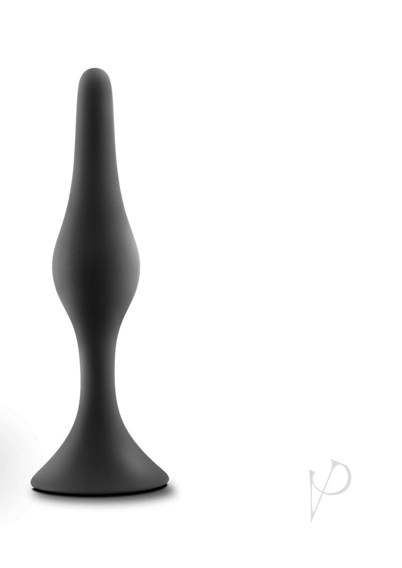 Anal Adventures Platinum Silicone Beginner Plug - Small Black Butt Plug for Comfortable Anal Training | Perfect for Beginners & Couples Play