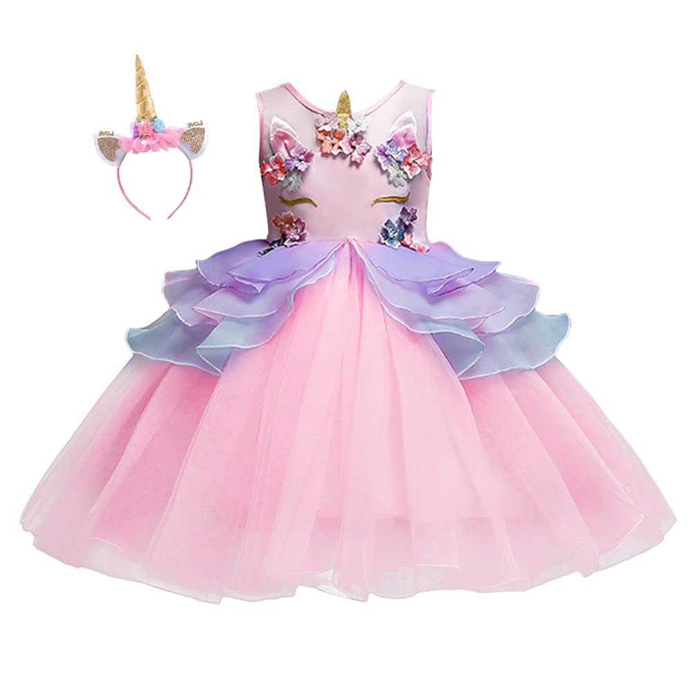 Unicorn Princess Costume for Girls - Sparkly Tulle Dress with Headband for Birthday Party, Pageant, Christmas & Halloween Outfits | Perfect for Dress-Up, Photo Shoots & Special Occasions