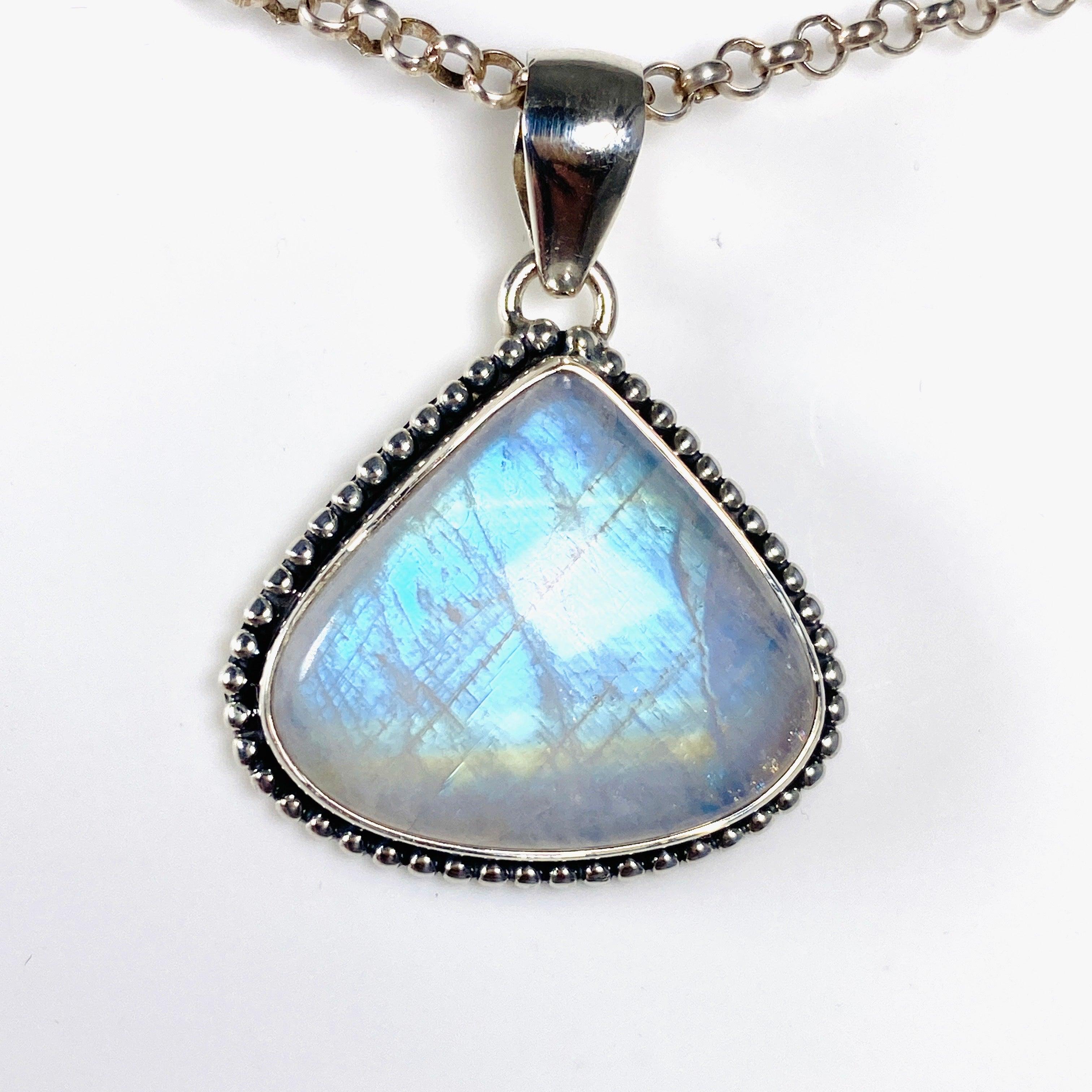 Moonstone Teardrop Pendant Necklace - Genuine Natural Gemstone Jewelry for Women - Perfect for Meditation, Yoga & Spiritual Healing | KPGJ4029