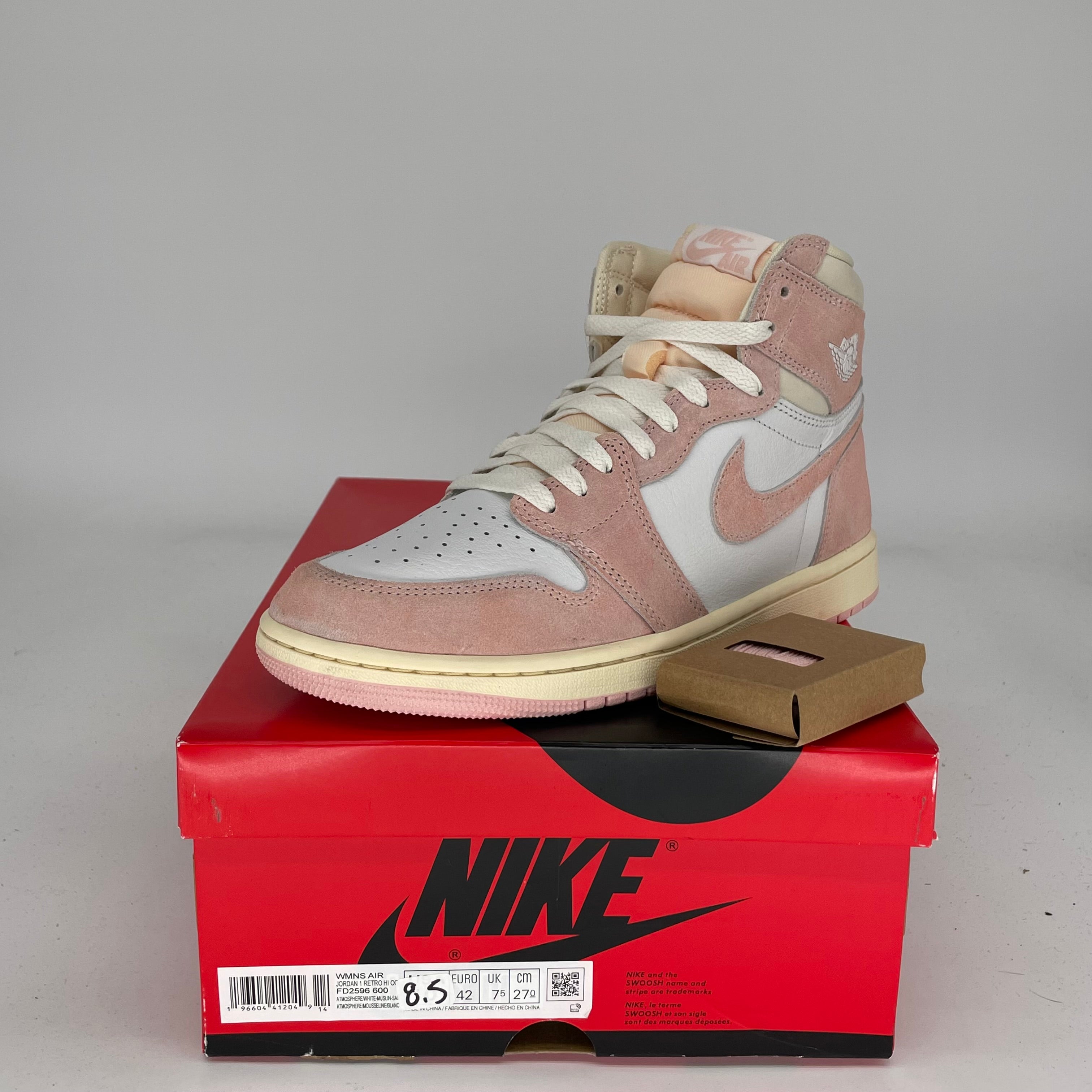 **Air Jordan 1 Washed Pink Women's Sneakers - Size 8.5/10W (FD2596-600) - Stylish & Comfortable for Casual Wear, Street Fashion & Gym**