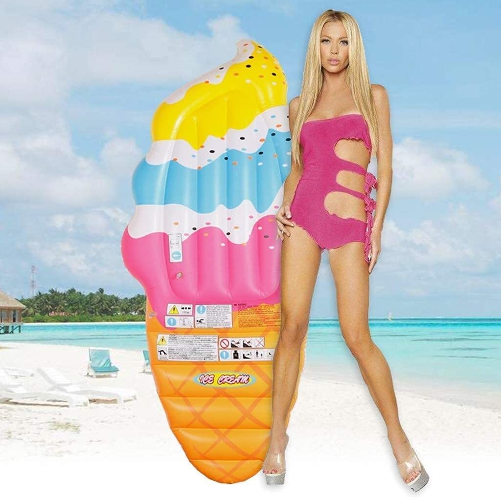 **Inflatable Unisex Swim Ring Airbed - Ice Cream Pool Float for Adults, Water Leisure Chair & Floating Bed - Perfect for Swimming Pools, Lakes, and Beach Relaxation**