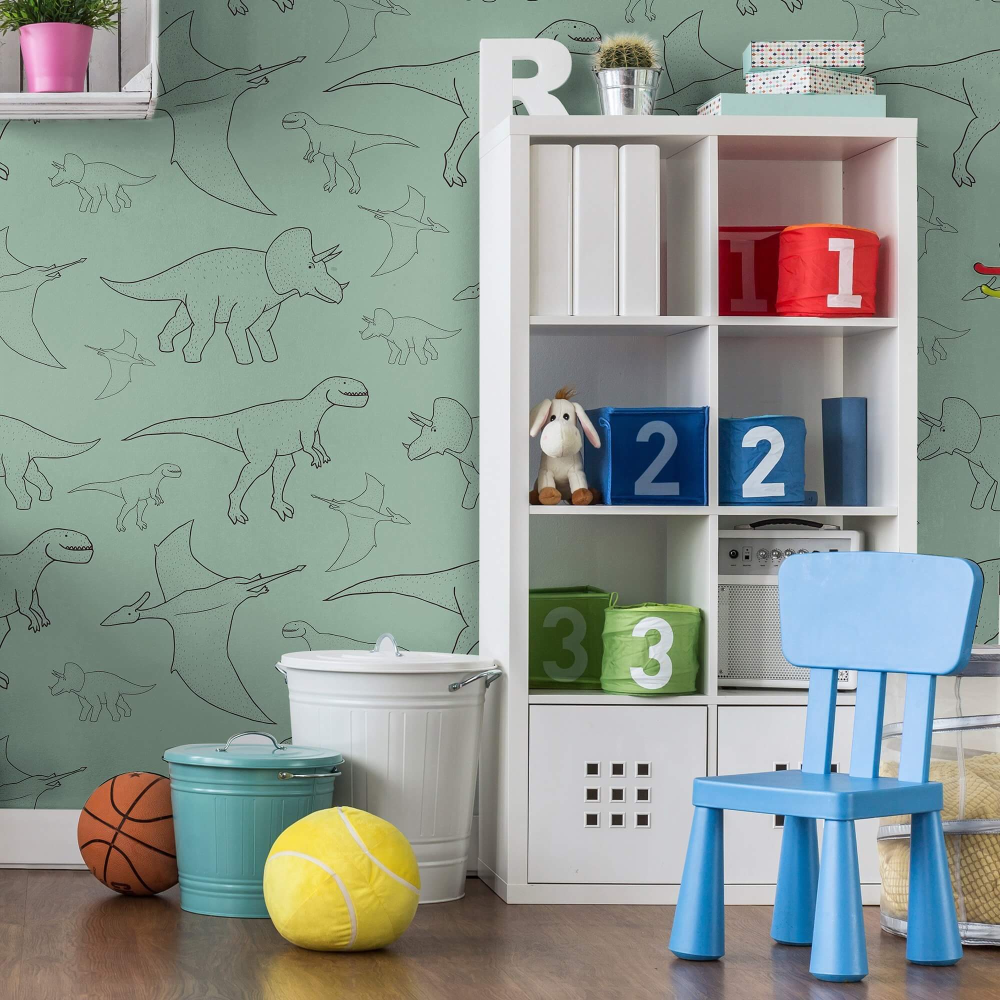 Green Animals Children's Peel and Stick Removable Wallpaper 9336 - Perfect for Nursery, Kids Room Decor & Playroom Wall Design