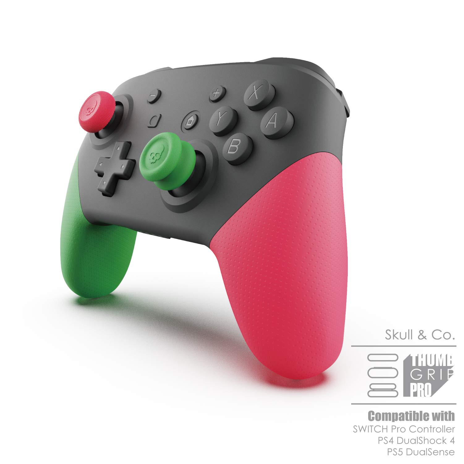 Skull & Co. Thumb Grip Set for Nintendo Switch Pro Controller & PS5/PS4/Slim/Pro Controller - 3 Pairs (6pcs) White - Enhanced Grip for FPS and CQC Gaming - Perfect for Competitive Play and Long Gaming Sessions
