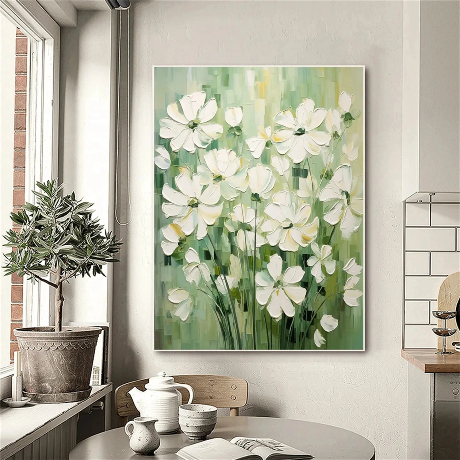 Flower and Tree Painting #FT188 - Handmade Canvas Art for Home Decor, Office & Gift Ideas
