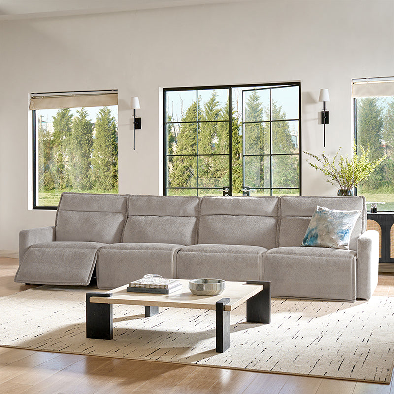 Essentia Power Reclining Corner Sofa - Easy Care Fabric Sectional Couch with USB Charging for Living Room, Home Theater & Family Room Comfort