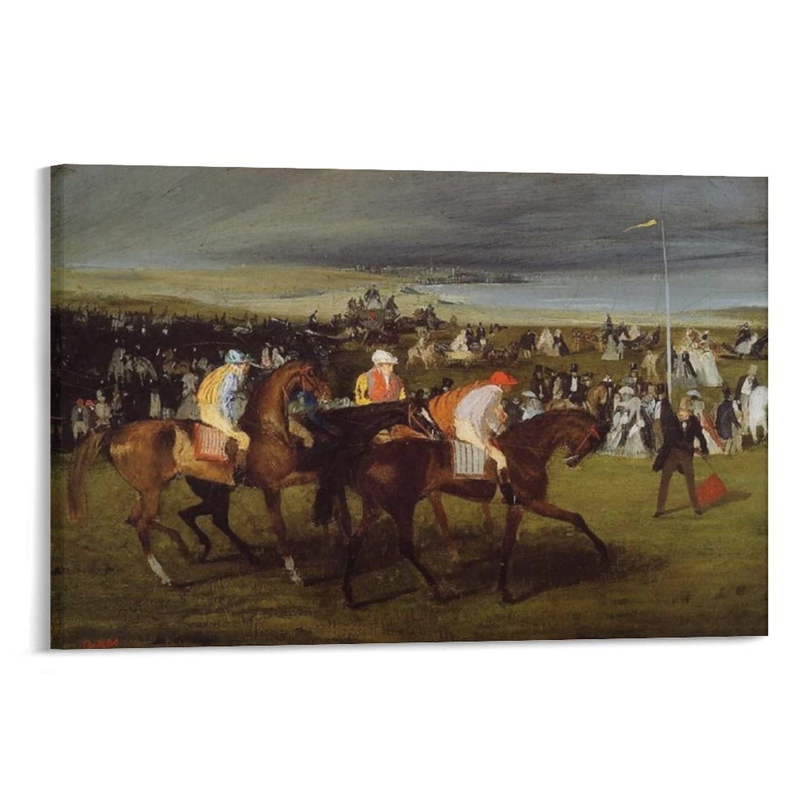 Edgar Degas 'The Start' Horse Racing Painting Poster - 24x36 Inch (60x90cm) Wall Art Print, Canvas Artwork for Home & Office Decor - Perfect for Living Room, Bedroom or Gift