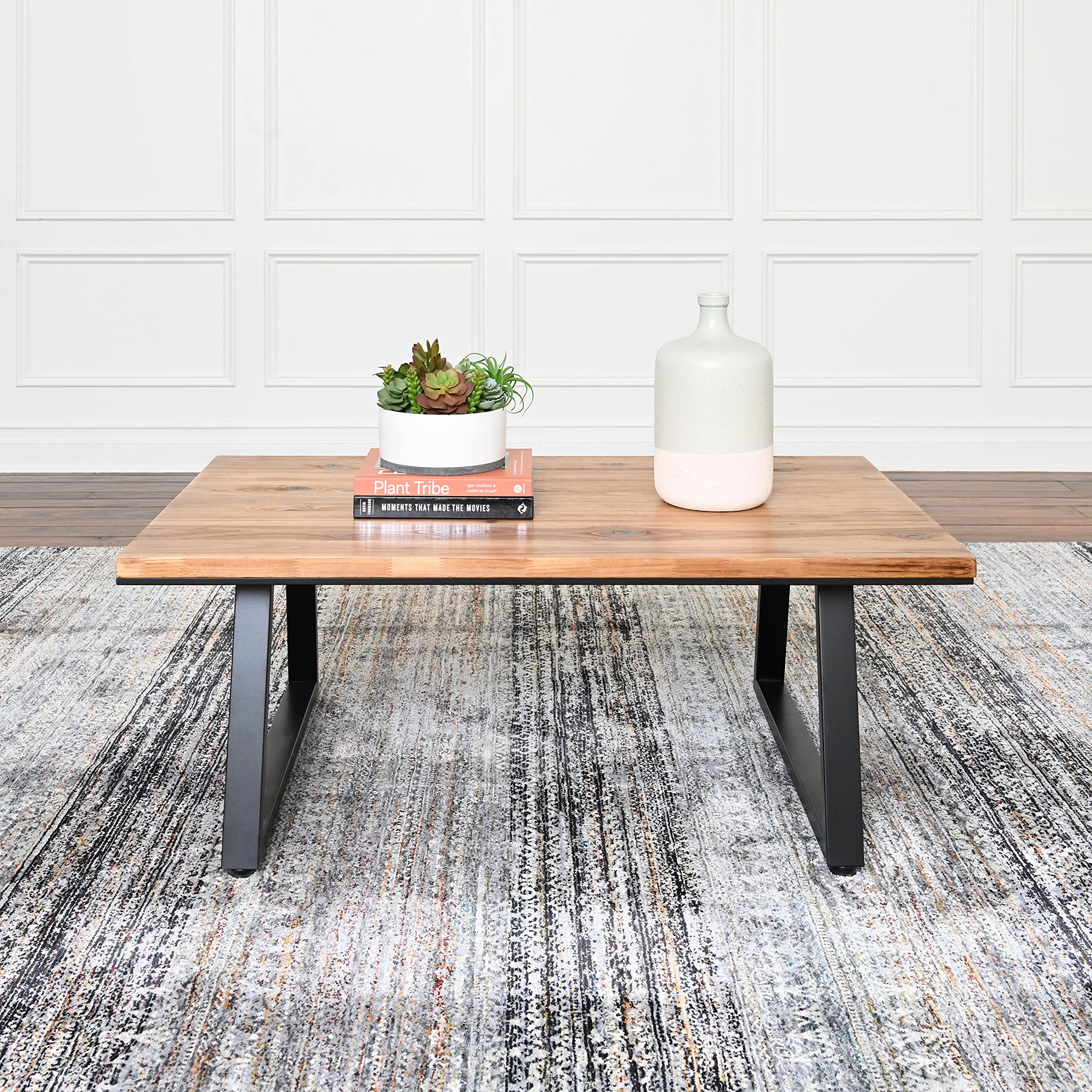 25 Inch Light Brown Wood Coffee Table - Modern Living Room Furniture for Home Decor & Relaxation