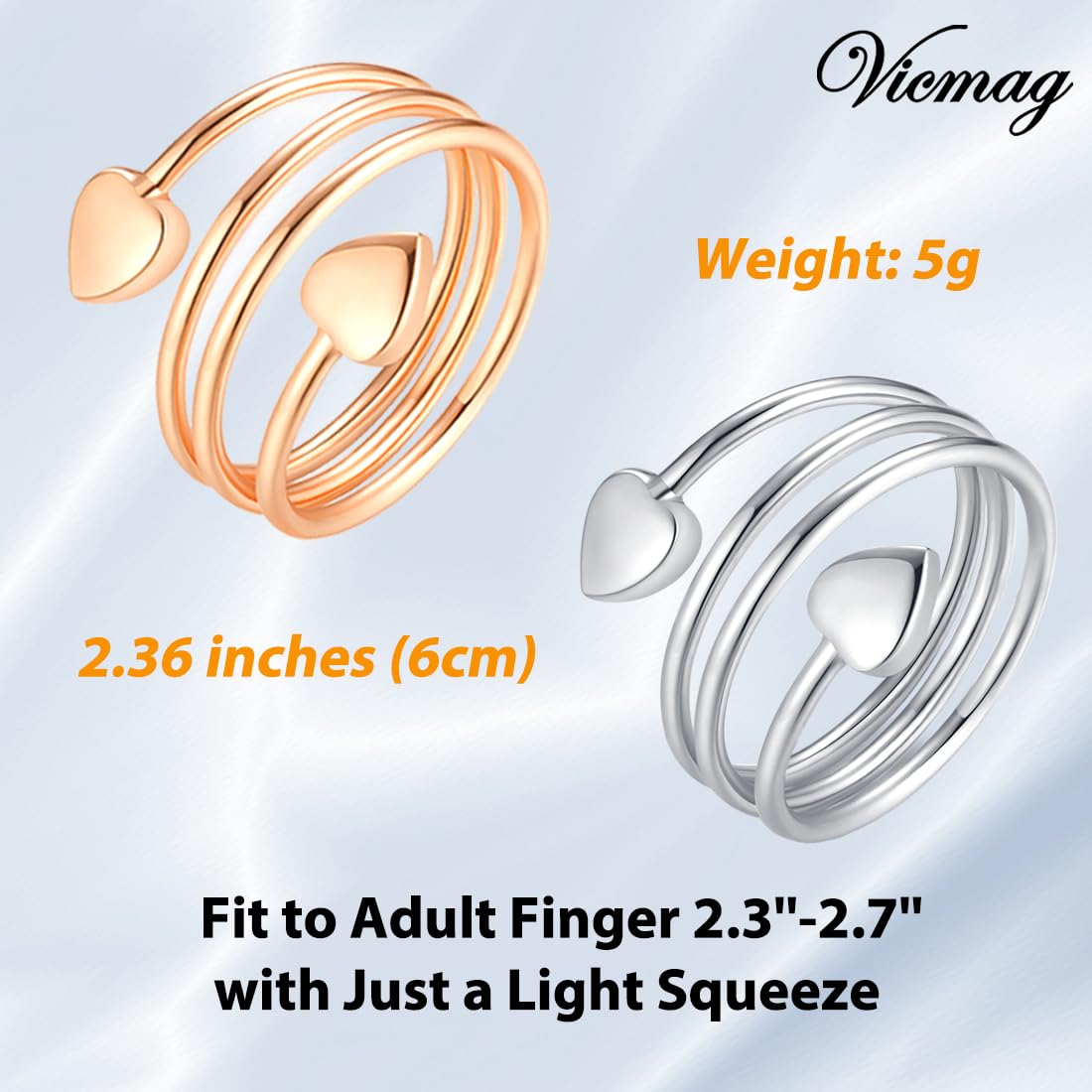 Vicmag Adjustable Copper Magnetic Rings for Women - 4PCS Set (Rose Gold, Silver, Copper, Black) - 100% Pure Solid Copper Jewelry Gift for Finger & Thumb - Perfect for Arthritis Relief, Fashion Accessories & Wellness Therapy