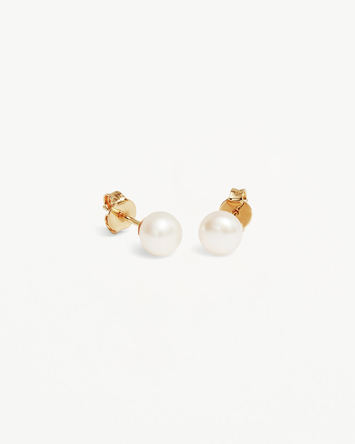 18K Gold Vermeil Floating On Air Pearl Stud Earrings - 6mm Genuine Cultured Pearls, Hypoallergenic Jewelry for Women - Perfect for Weddings, Parties & Everyday Elegance