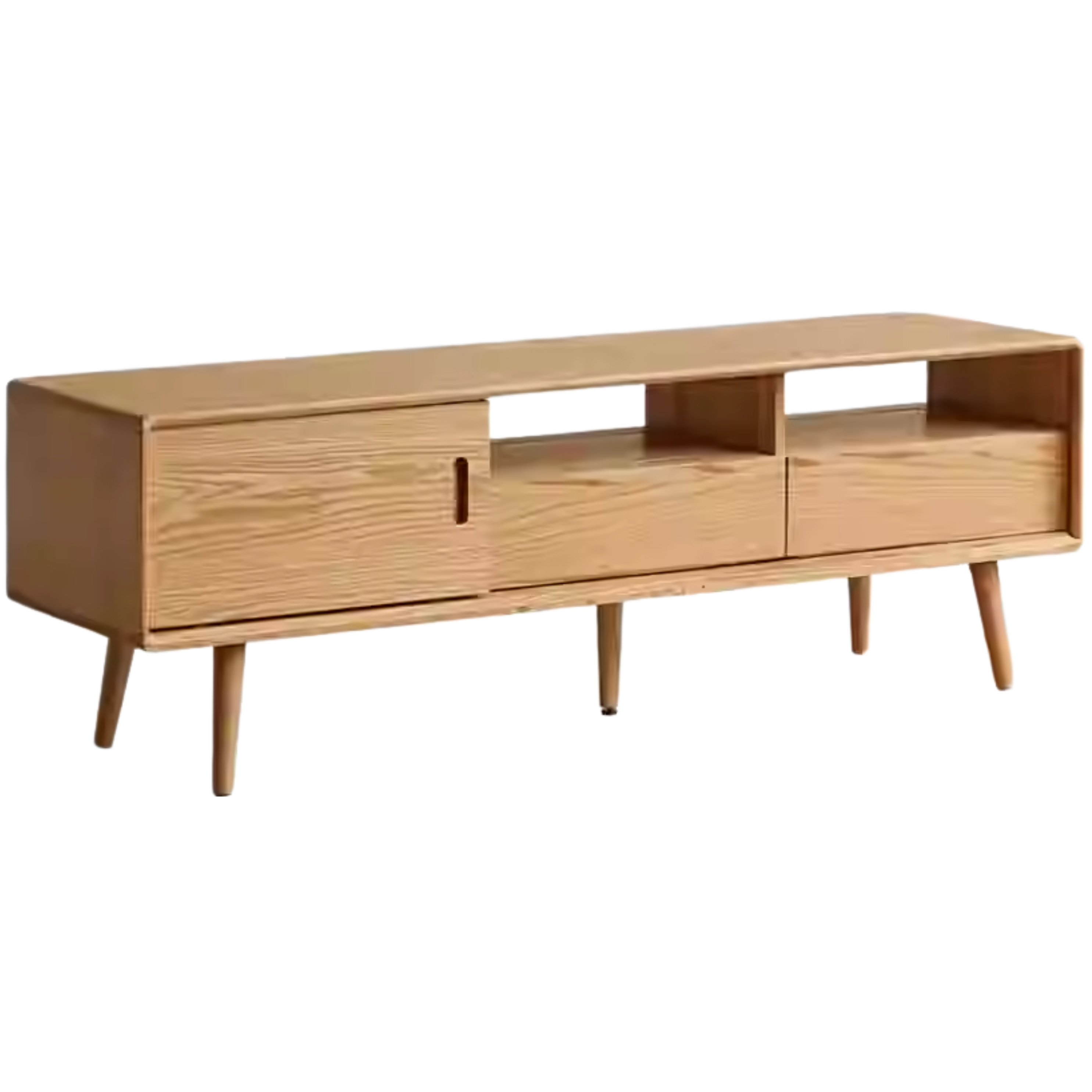 51.2x14.2x17.7 inch /130x36x45 сm /Natural Wood Color/ TV cabinet with one door and two drawers