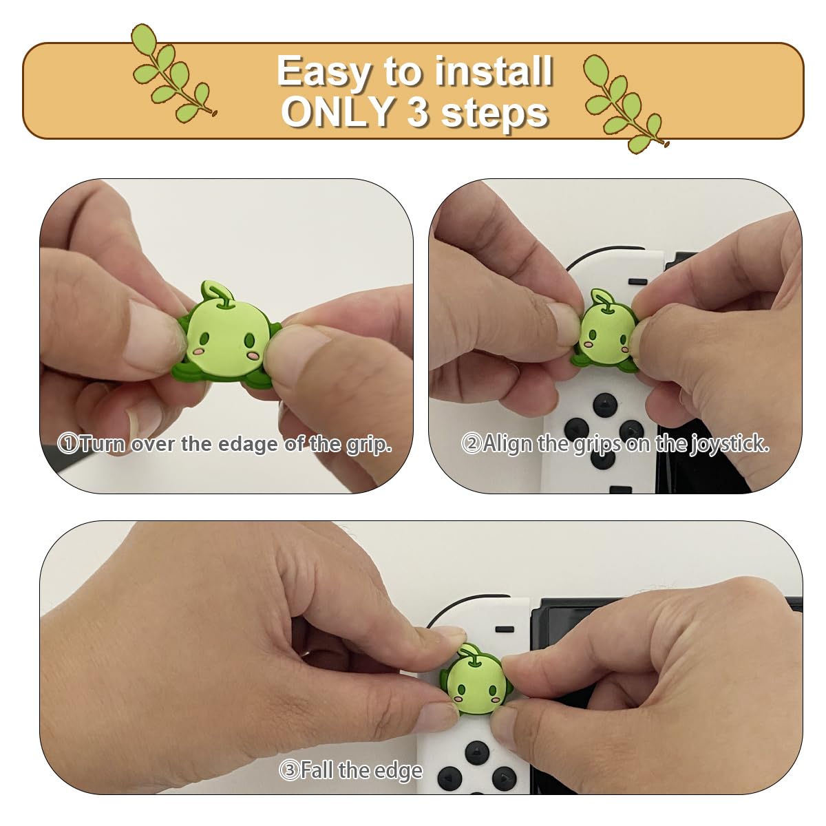 Nintendo Switch Thumb Grip Caps - 4PCS Silicone Joycon Grips Cover for Switch Lite/OLED, Kawaii Joystick Caps in Blue Green/Red (Junimo Style) - Ergonomic Gaming Accessories for Comfortable Play Sessions