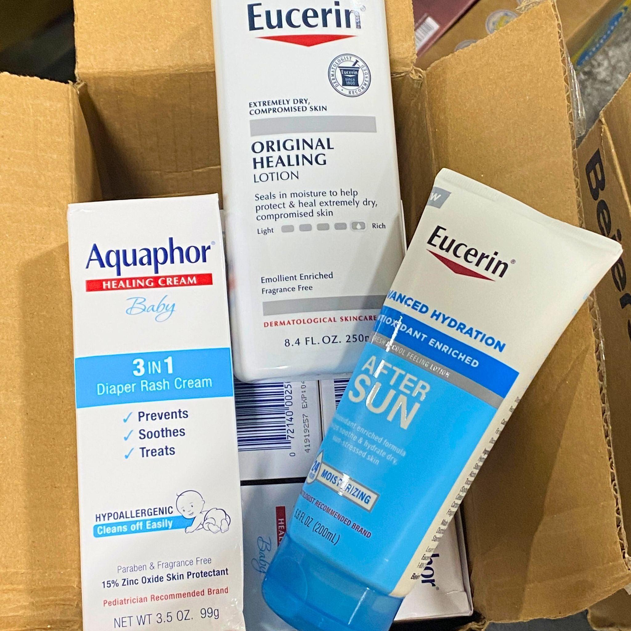 Aquaphor Baby Healing Ointment & Eucerin After Sun Lotion & Original Healing Cream Multipack (36 Pieces) - Gentle Skin Care for Babies, Sunburn Relief & Dry Skin Treatment - Perfect for Diaper Rash, Sun Protection & Daily Moisturizing
