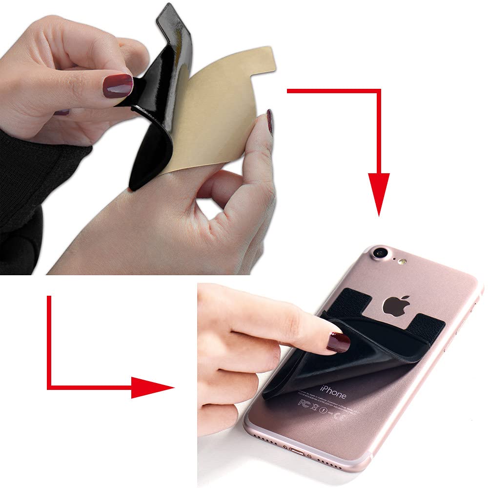 6PCS Silicone Adhesive Phone Card Holder - Wallet for Credit Cards, ID & Business Cards - Compatible with iPhone, Samsung Galaxy & Android Smartphones - Perfect for Work, Travel & Everyday Use