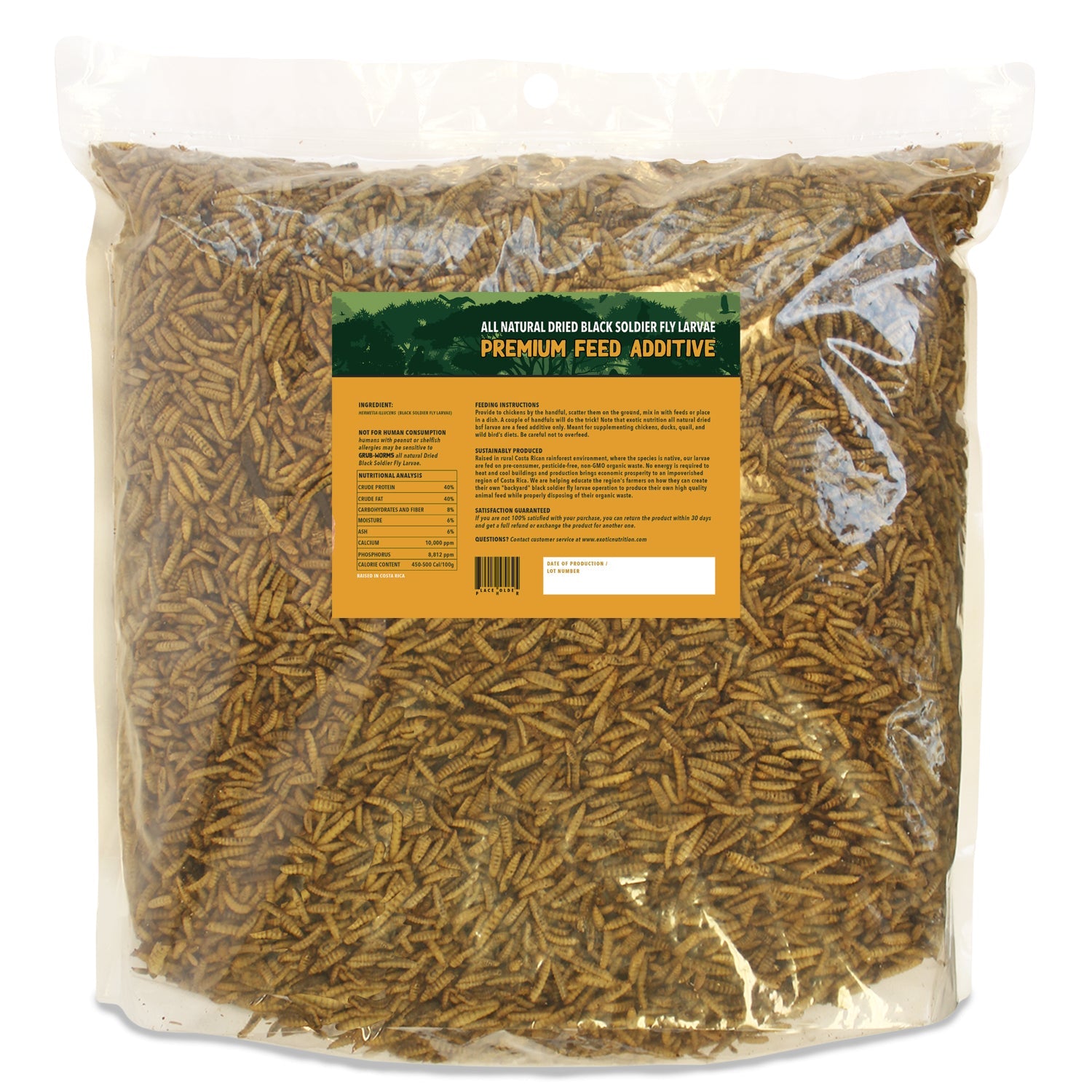 Premium Grub Worms - Nutritious Black Soldier Fly Larvae for Reptiles, Chickens & Wild Birds | High-Protein Pet Food & Fishing Bait | Perfect for Feeding Bearded Dragons, Frogs & Backyard Poultry