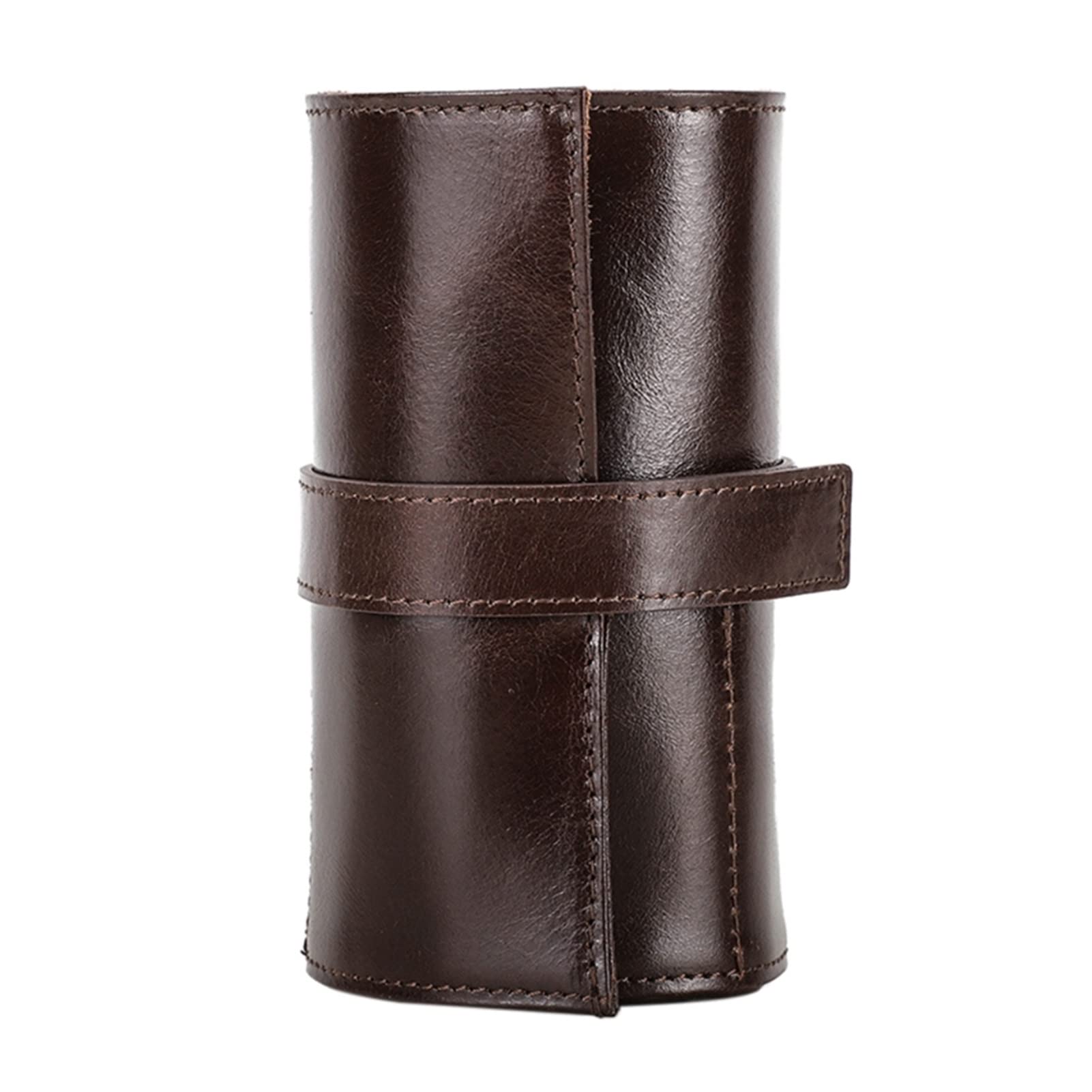 Ankang Xxjun Store Genuine Leather Watch Roll Storage Case - Travel Watch Organizer with Closing Strap, Jewelry & Watch Protective Holder Box - Perfect for Business Trips, Vacation & Watch Collection Storage