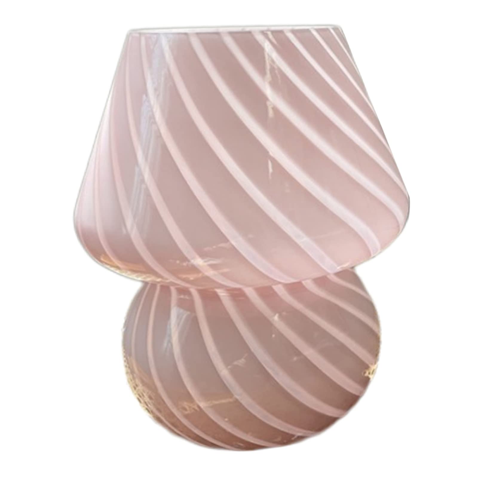 FAKEME USB-Powered Smooth Glass Table Lamp - Modern Night Light for Bedroom, Living Room & Nightstand - Pink Decorative Lighting for Home & Office Use