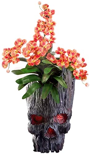 Creative Skull Flower Pot - Unique Treeman Pen Holder & Green Plant Planter for Garden Decor (Black) | Perfect for Home Office, Desk Decor & Outdoor Garden Gifts