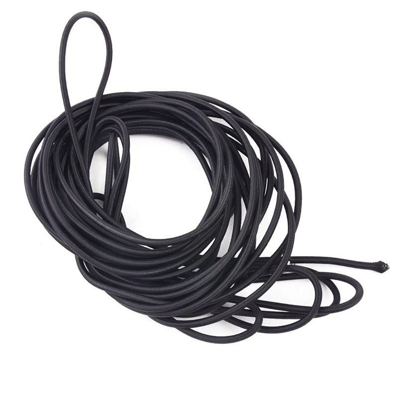 10m 4mm Black Elastic Bungee Cord - High Tension Shock Cord for Kayak, Camping, Outdoor Gear & DIY Projects | Heavy Duty Stretch Rope for Tie Downs, Securing Cargo & More
