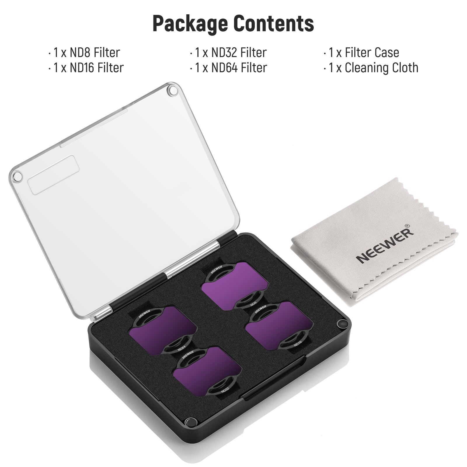 NEEWER FL A22 4-Pack ND Filter Kit for DJI Avata 2 Drone - UV Protection & Light Control for Aerial Photography & Cinematic Videography