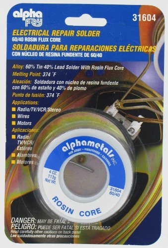 Alpha Fry AM31604 60/40 Rosin Core Solder Wire - Premium Electrical Solder for Electronics Repair, DIY Projects & Circuit Board Soldering