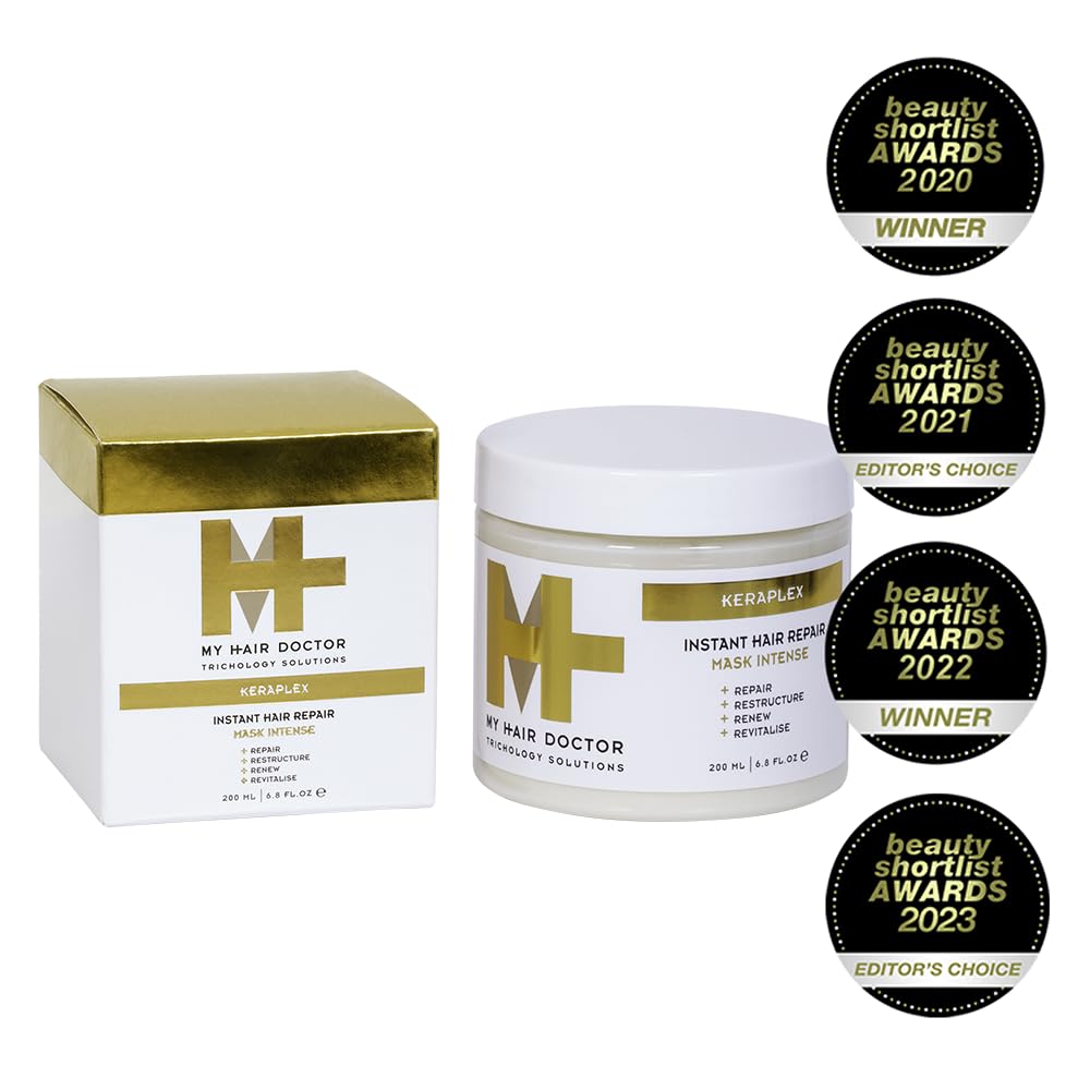 My Hair Doctor Keraplex Instant Hair Repair Mask - 100ml | Deep Conditioning Treatment with Castor Oil & Keratin | Leave-In Hair Mask for Damaged, Dry & Frizzy Hair | Salon-Quality Hair Treatment at Home | Perfect for Post-Color, Heat Styling & Chemical Damage Repair