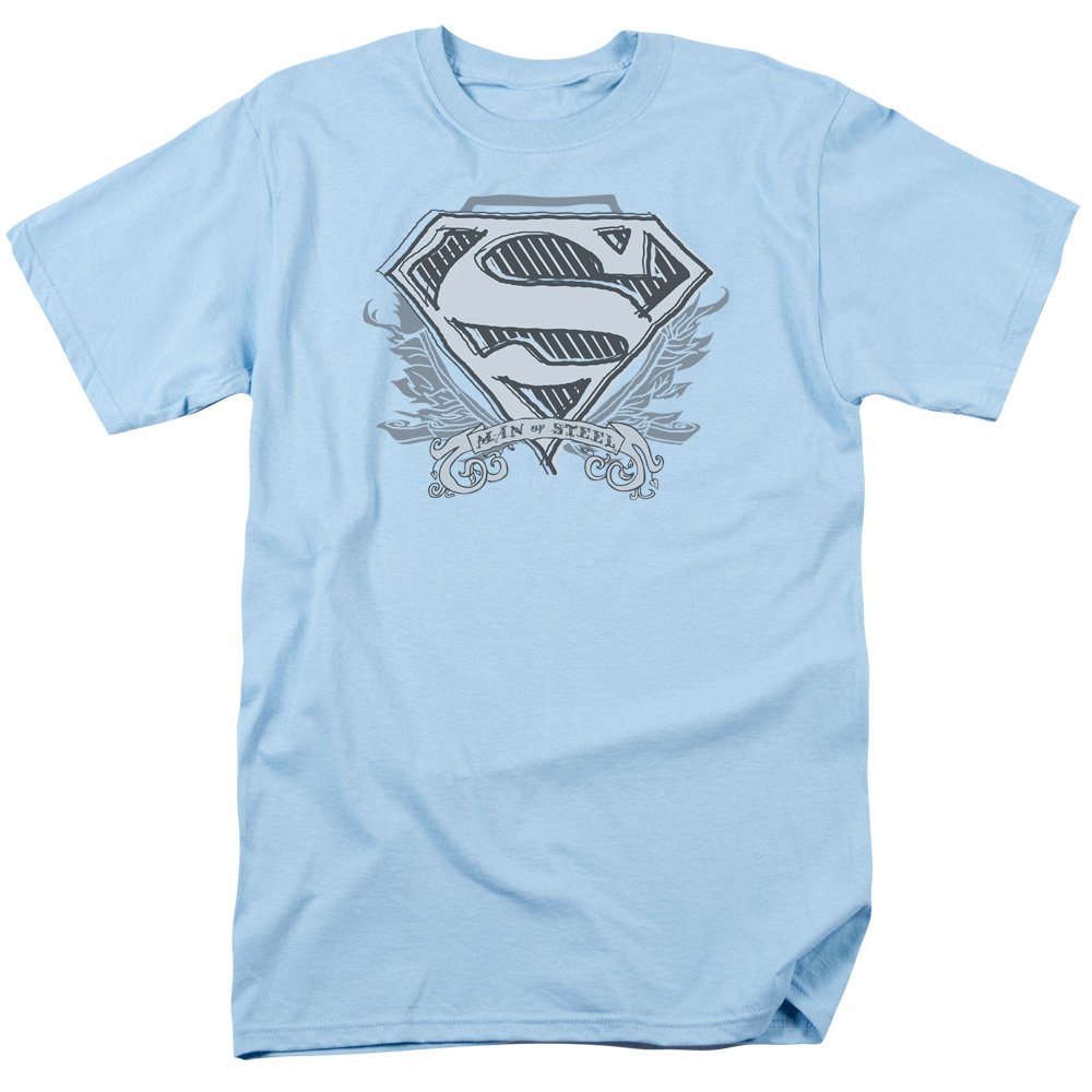 Superman Sketchy Crest Shield Graphic T-Shirt for Men - Cool Superhero Tee for Casual Wear, Cosplay & Comic Con