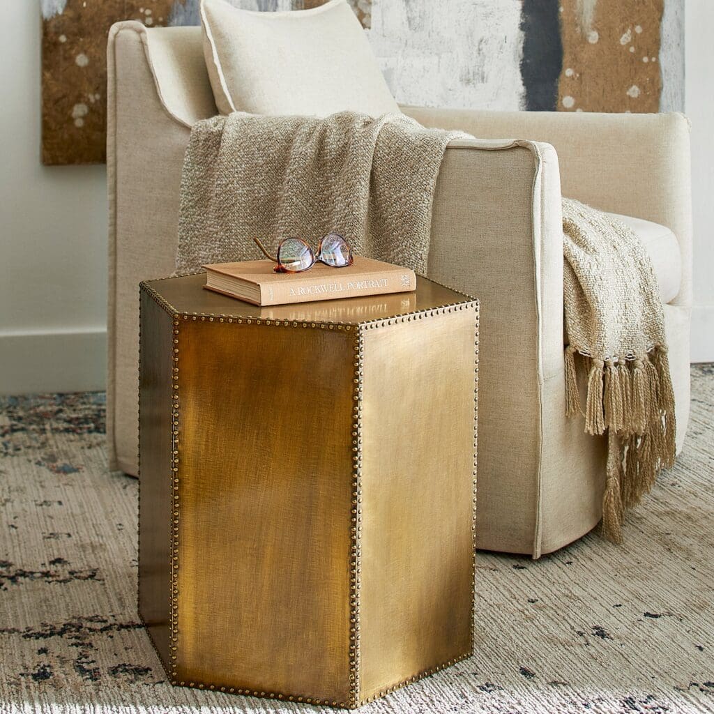 Cyan Design 11509 Korio Brass Accent Table - Elegant Side Table for Living Room, Bedroom, or Office Decor