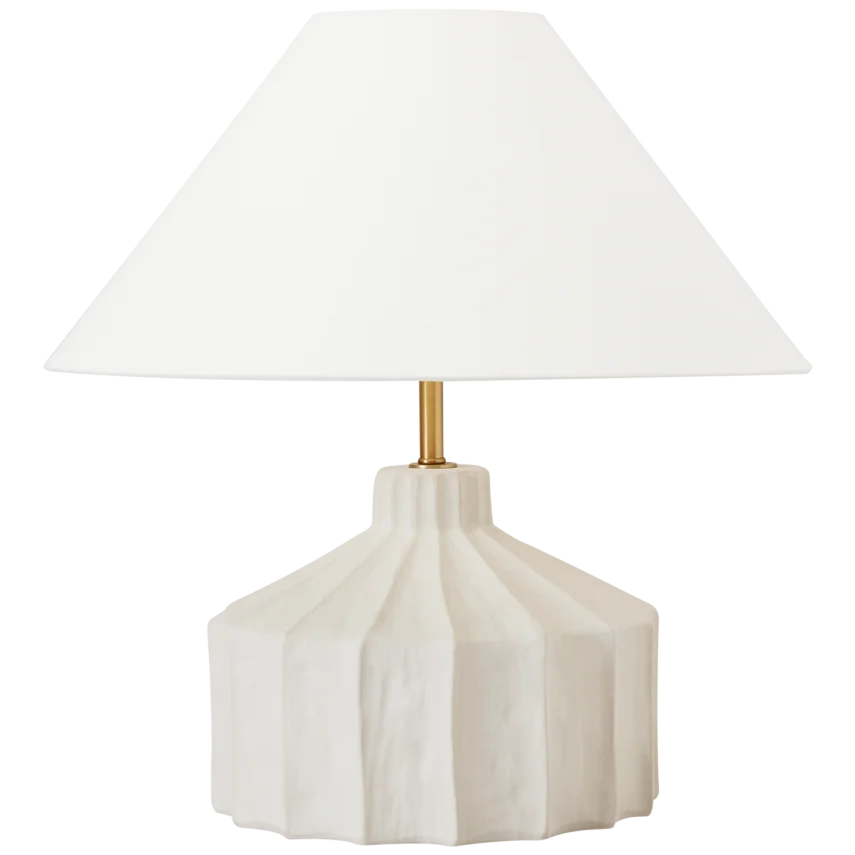 Santa Fe Table Lamp - Modern Southwestern Style Nightstand Lamp for Bedroom, Living Room & Office - Warm White LED Light with Wood Base & Fabric Shade