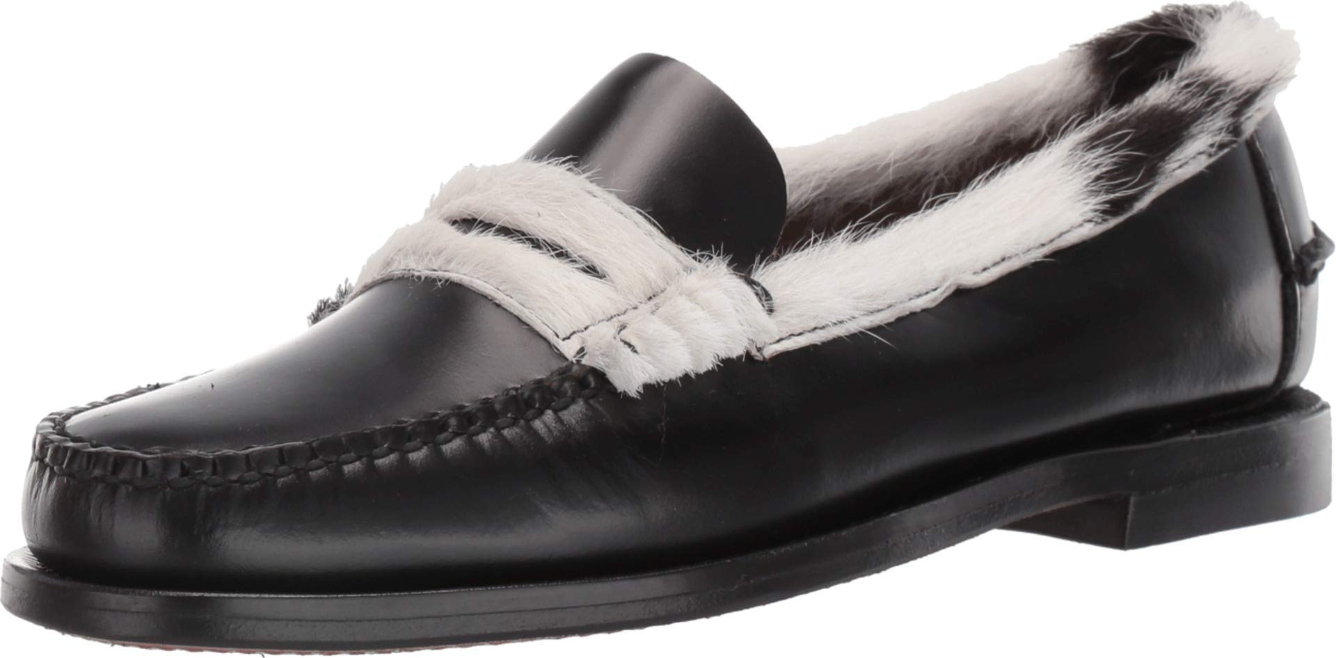 Sebago Dan Cow Collar for Dogs - Black & White Adjustable Pet Collar - Size 7 Medium - Durable Nylon Dog Collar for Daily Walks, Training & Outdoor Adventures