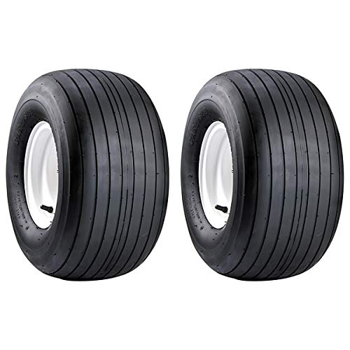 2PK Carlisle 13x6.50-6 Straight Rib Tires - Replacement for Lawn Mowers, Golf Carts & Utility Trailers (Rim Not Included) - Durable Tread for Outdoor Use