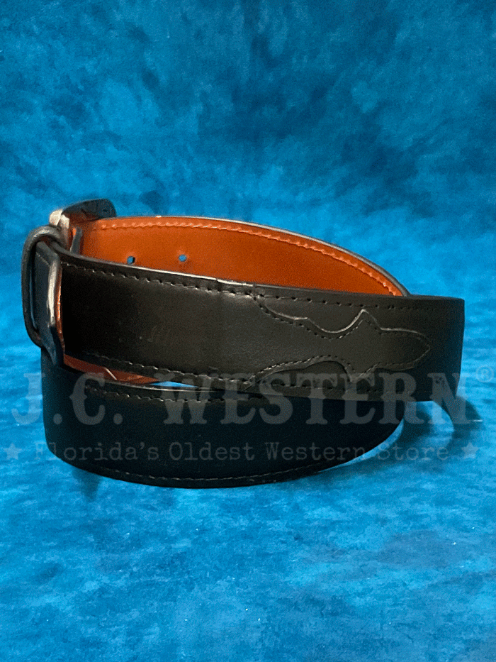 Lucchese W4201 Classic Genuine Leather Western Belt for Men - Handcrafted in USA, Matte Black - Perfect for Cowboy Boots, Rodeo & Western Fashion