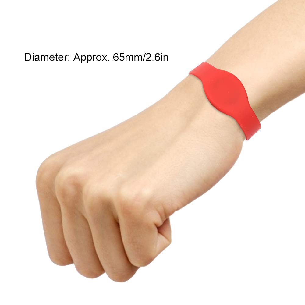 10pcs 125Khz RFID Bracelet - IP68 Waterproof Silicone Wristband for Access Control, Swimming Pool, Sauna & Restaurant Use (Red) - Ideal for Events, Gyms & Water Activities