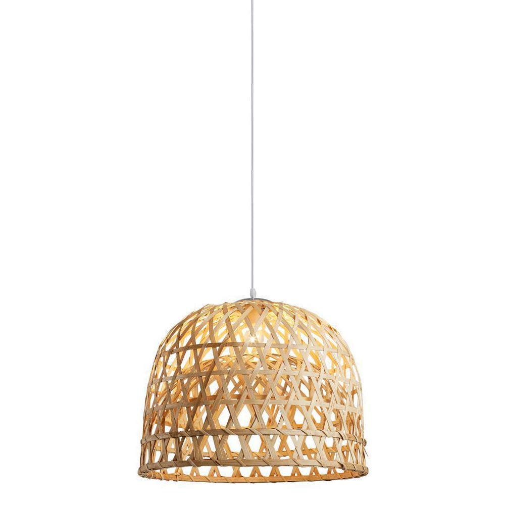 Southeast Asian Style Bamboo Pendant Light - Eco-Friendly Rattan Chandelier for Living Room, Dining Room & Corridor | Handwoven Natural Bamboo Hanging Light for Boho Home Decor, Tropical Interior Design