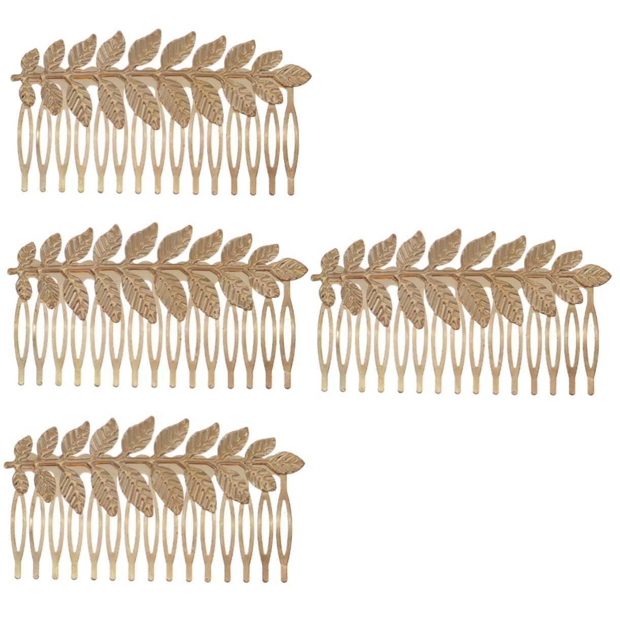 Minkissy 4pcs Wedding Hair Combs for Women - Gold Leaf Bridal Hair Accessories Set, Vintage Metal Hair Styling Tools for Bridesmaids, Prom & Special Occasions