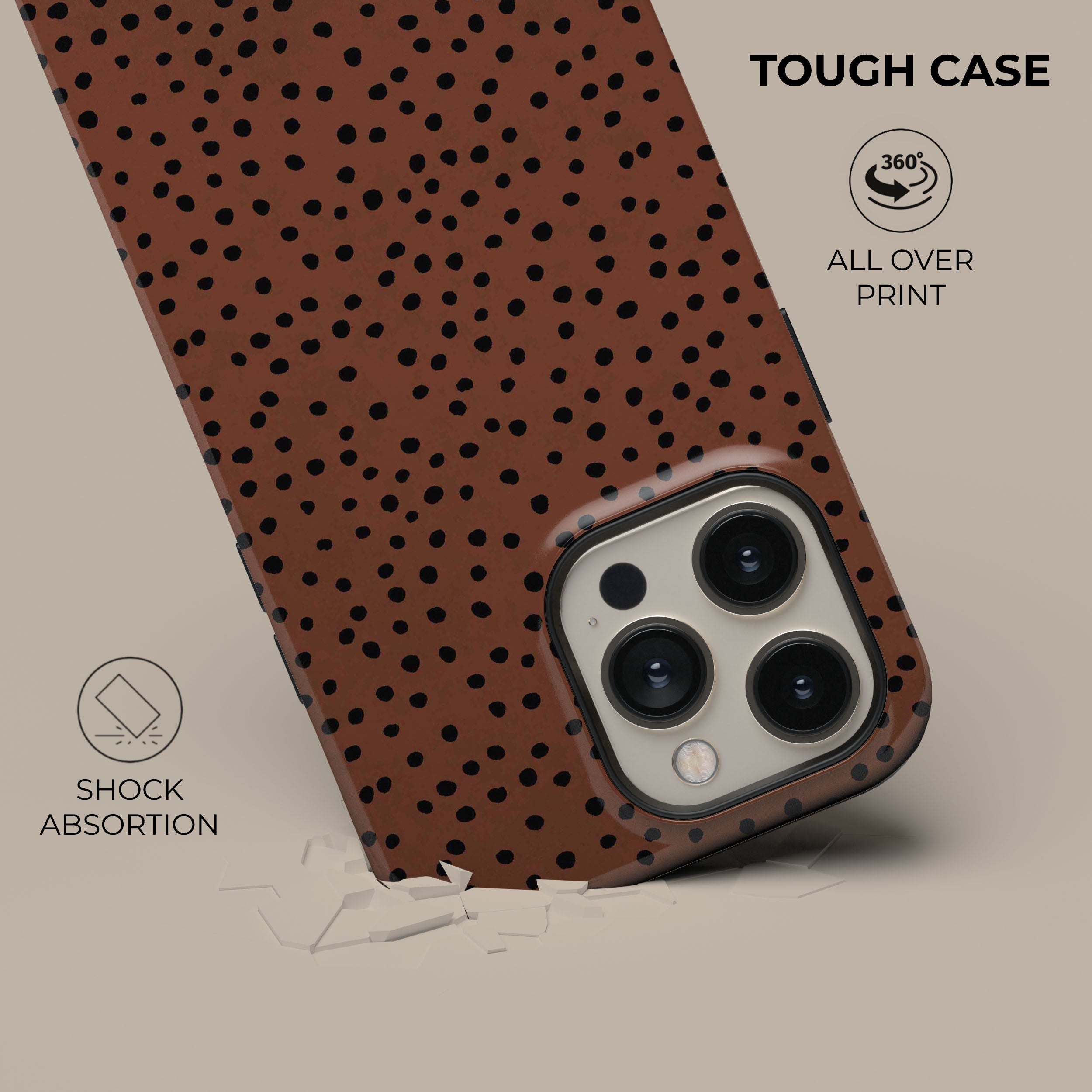 Stylish Burnt Orange Polka Dots Phone Case - Trendy Protective Cover for iPhone & Samsung | Perfect for Everyday Use, Travel & Fashion Accessories