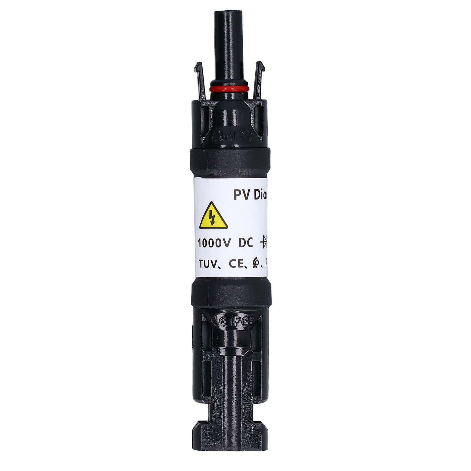 Solar PV Fuse Connector - IP67 Waterproof Male & Female Solar Panel Plug Connectors with Blocking Diode Holder - 1000V 15A (Black) - Perfect for Off-Grid Solar Systems, RV Solar Panels, and Home Solar Installations