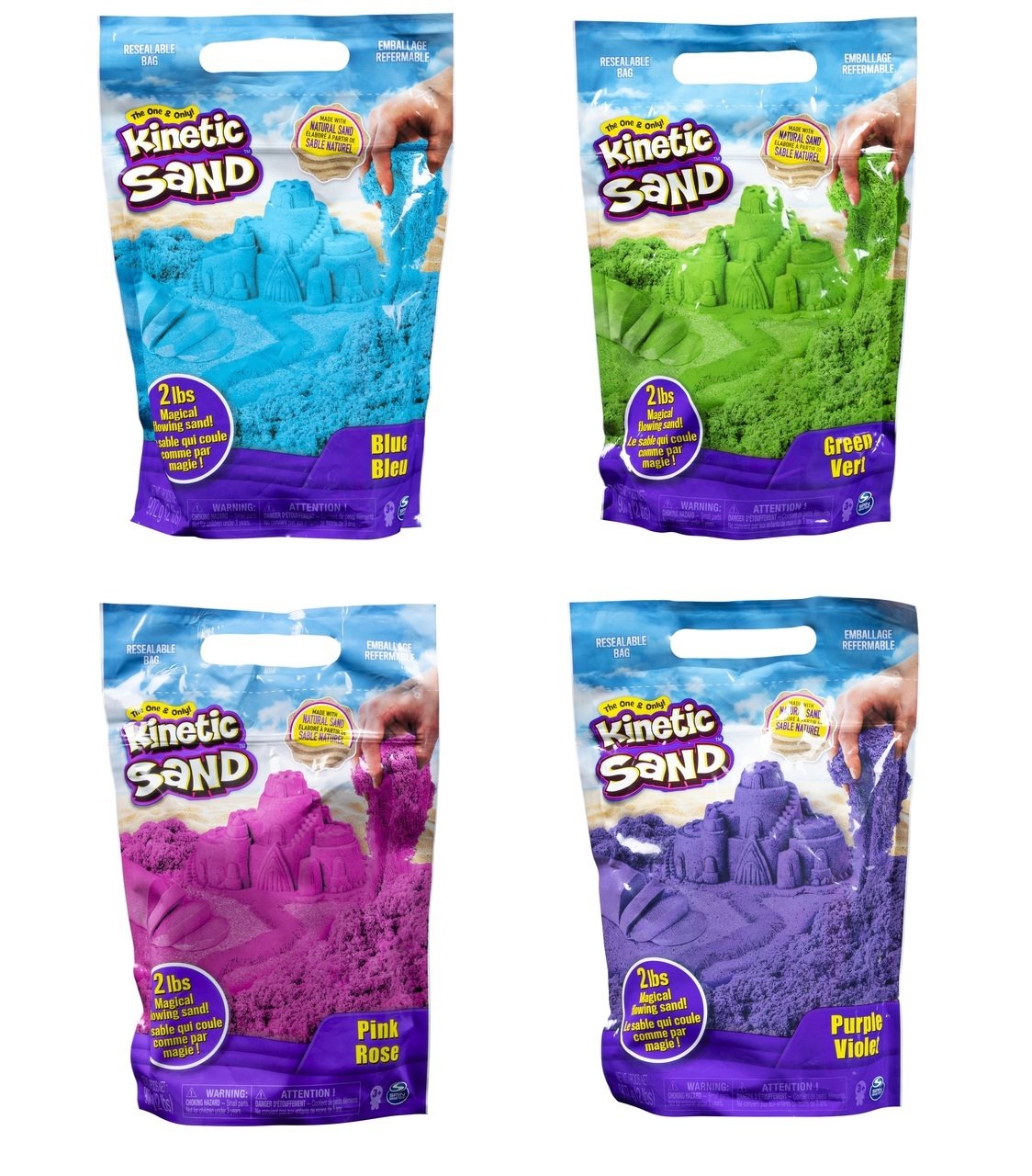 Kinetic Sand Play Set - 2 lbs of Colorful Sensory Sand for Kids, Stress Relief & Creative Play - Perfect for Indoor Activities, Birthday Gifts & Classroom Learning