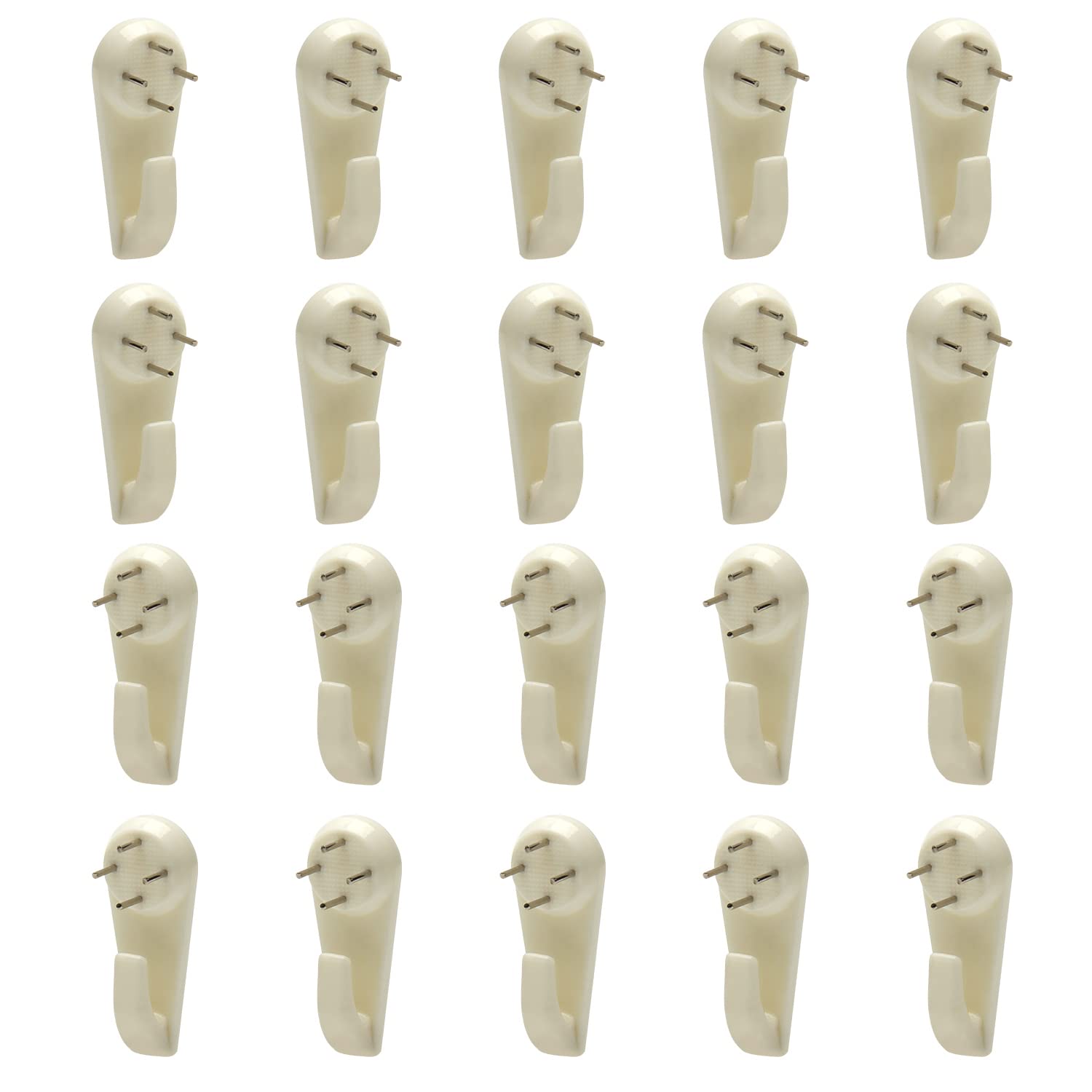 Professional Picture Hangers & Ceiling Hooks Kit - 20PCS Heavy Duty Photo Frame Hangers with Nails for Hanging Plants, Mugs, Wind Chimes & Kitchen Utensils - Perfect for Home Decor, Wall Art & Organizing (White)