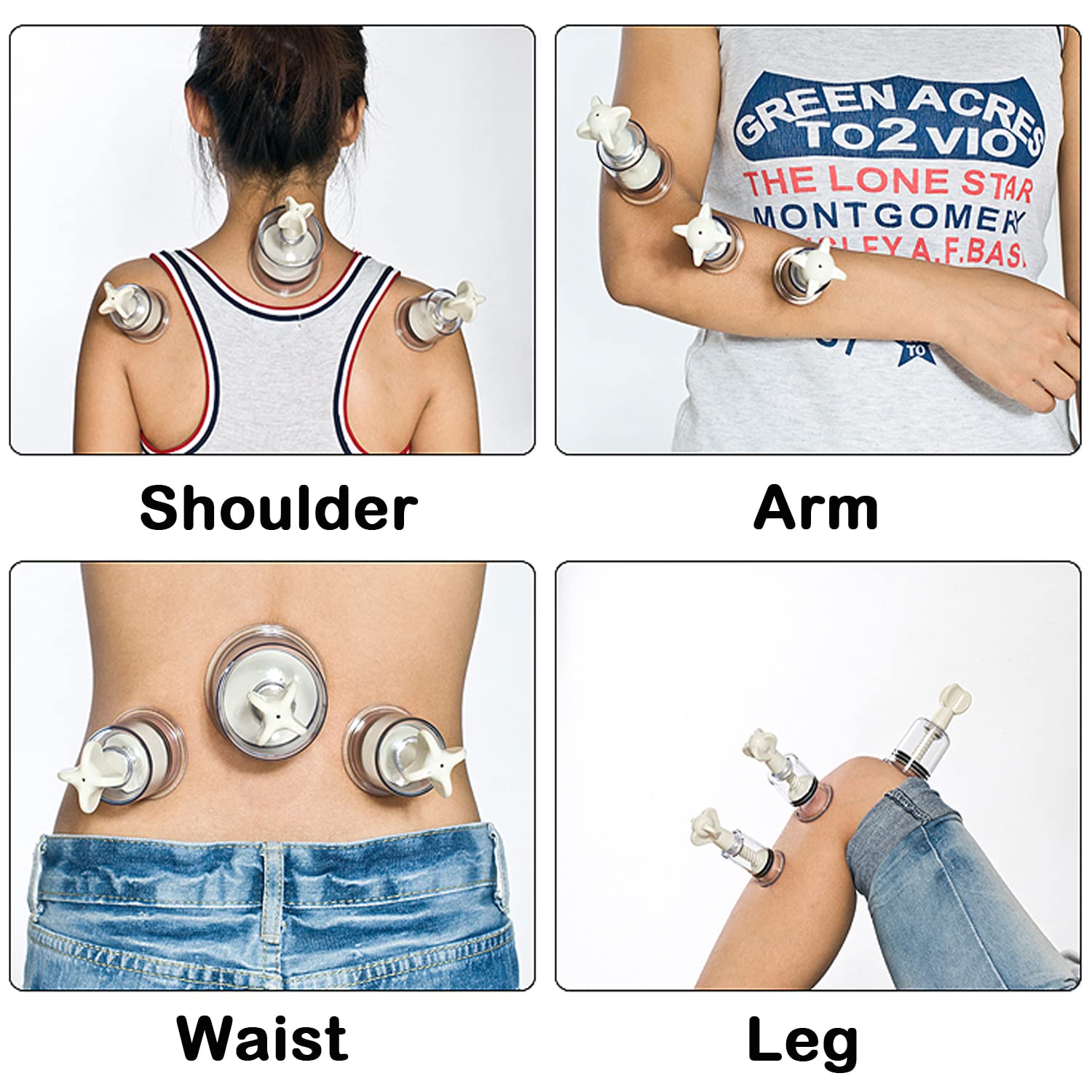 Chinese Cupping Therapy Set - 4 PCS Vacuum Cupping Massage Kit for Pain Relief & Relaxation | Natural Detox, Muscle Recovery, Stress Relief | Home Spa & Physical Therapy Use