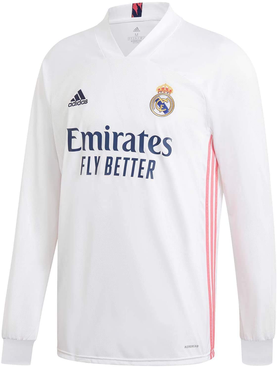 Real Madrid CF Home Men's Long Sleeve Soccer Jersey 2020/21 - Authentic Football Shirt for Fans & Players - Perfect for Matches, Training & Casual Wear