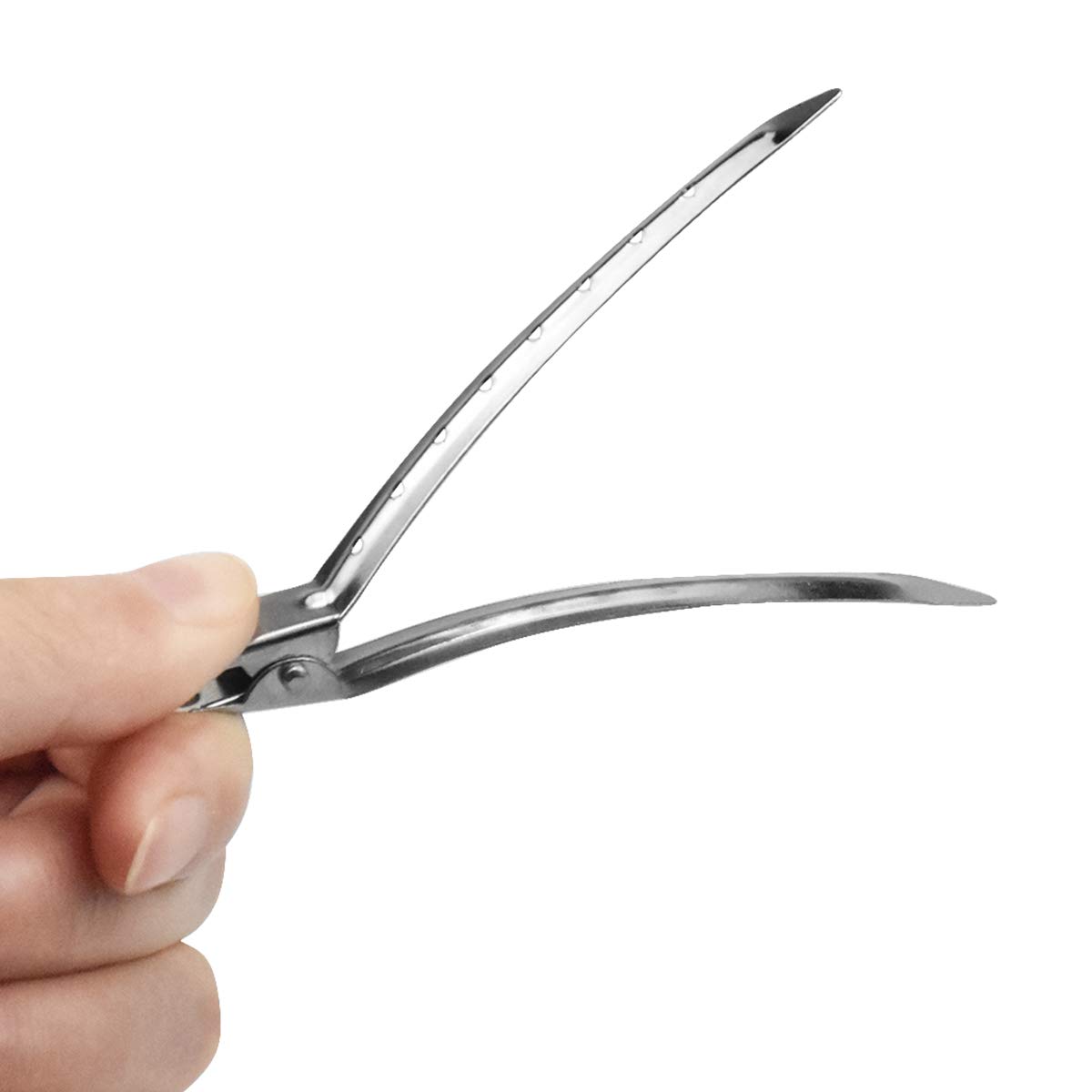 24Pcs Duck Billed Hair Clips - 3.5 Inch Professional Metal Hair Sectioning Clips for Salon, Barbershop & DIY Styling (Silver) - Perfect for Women, Girls Hair Accessories & Bow Making