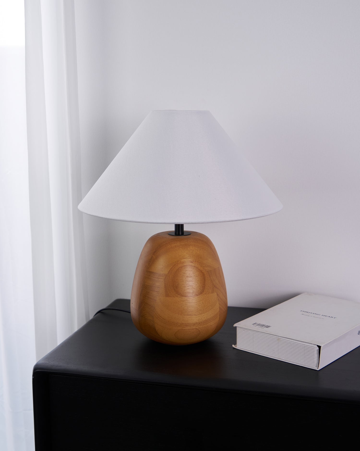 Stylish Irving Wood Table Lamp - Modern Home & Office Decor Lighting for Bedroom, Living Room, and Study - Warm Ambient Light for Reading & Relaxation