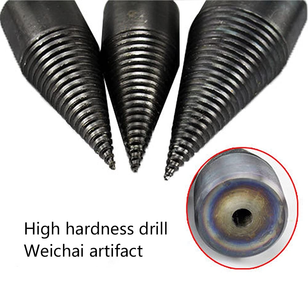Firewood Splitting Drill Bit - 32mm Square Handle Wood Cone Reamer Punch Driver for Log Splitting & Firewood Processing - Perfect for DIY Firewood, Woodworking, and Outdoor Camping