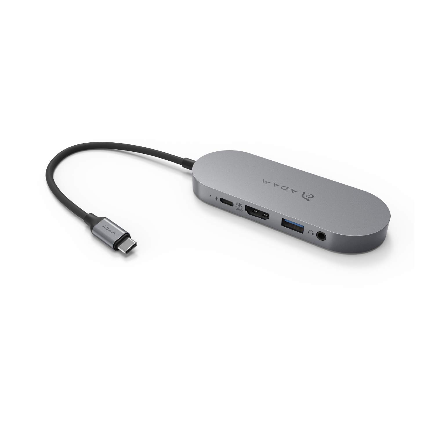 ADAM elements USB-C Hub with 960GB SSD Storage - 60W Power Delivery, 4K30Hz HDMI, USB-A 3.1, 3.5mm Audio - Compatible with MacBook Pro & iPad Pro - Perfect for Work, Travel & Home Office Use