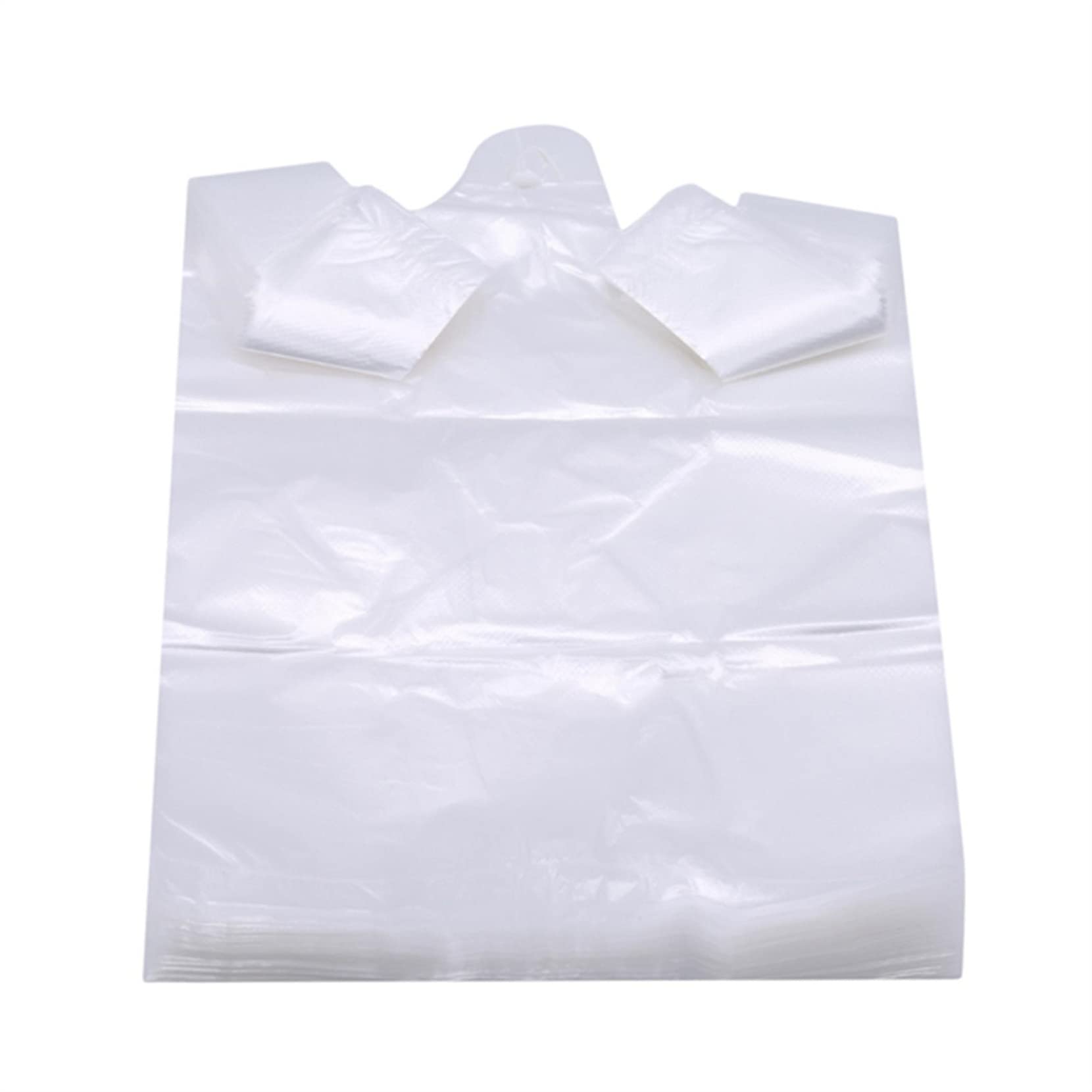 QIANWEN White Vest Style Plastic Carrier Bags with Handles - 15x26 Inch Clear Shopping Bags for Grocery, Retail & Party Supplies | Durable & Reusable
