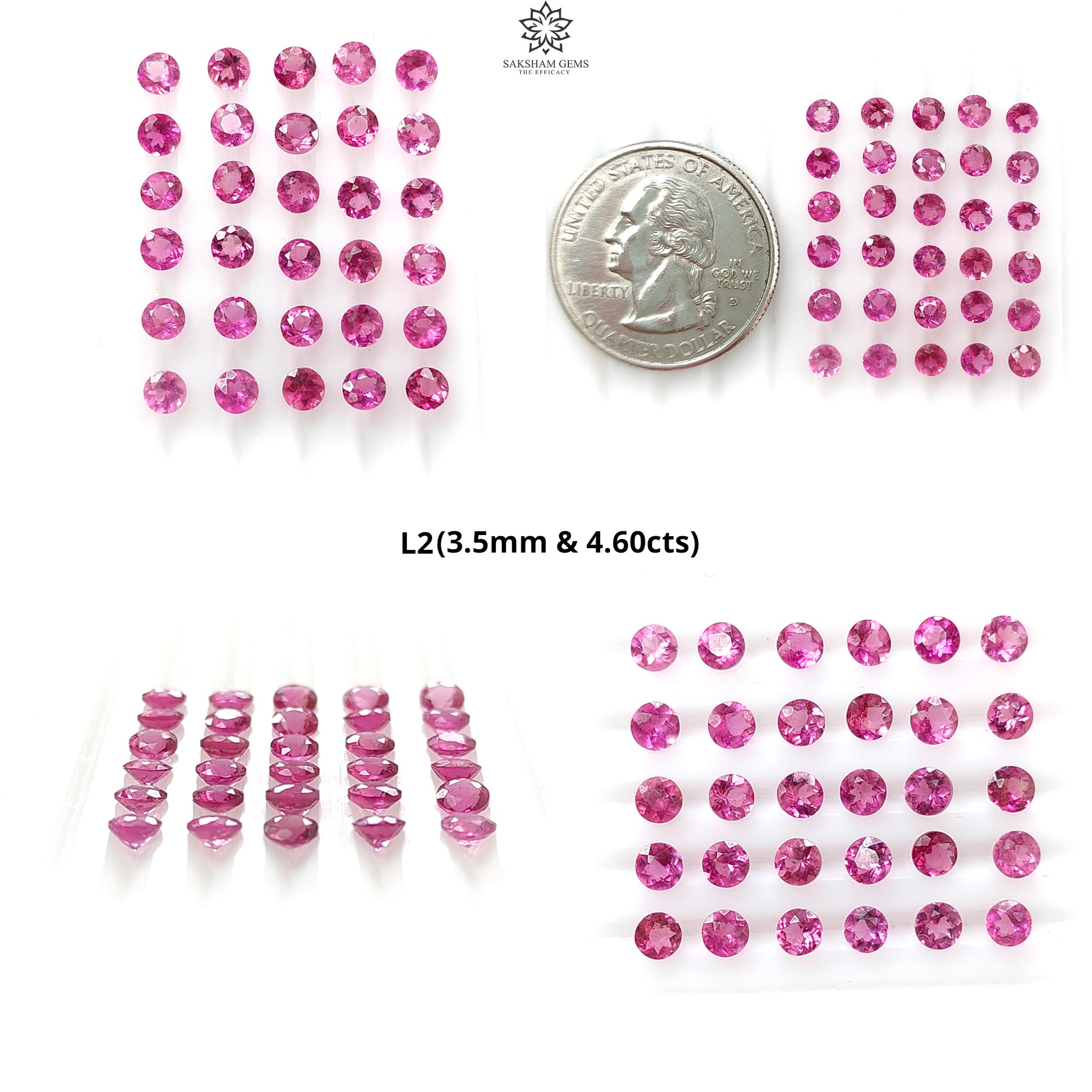 Natural Pink Tourmaline Gemstone - Faceted Round Cut Untreated Loose Stones for Jewelry Making, Engagement Rings & Healing Crystals